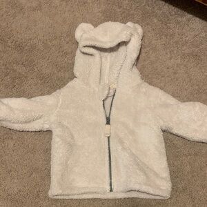 Hanna Andersson Cream Fleece Baby Jacket
